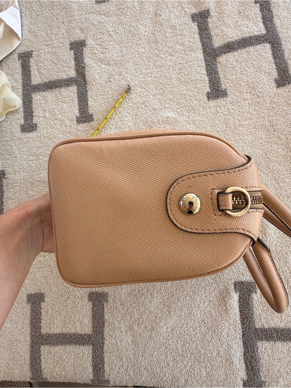 Coach Tan Pebbled Leather Mini Satchel with Gold Hardware - Picture 4 of 13